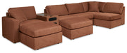 Modmax Spice 6-Piece LAF Sectional with Ottoman and Console with Audio System from Ashley - Luna Furniture