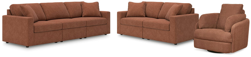 Modmax Sofa, Loveseat and Recliner in Spice from Ashley - Luna Furniture
