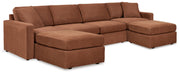 Modmax 4-Piece Sectional with 2 Ottomans in Spice from Ashley - Luna Furniture
