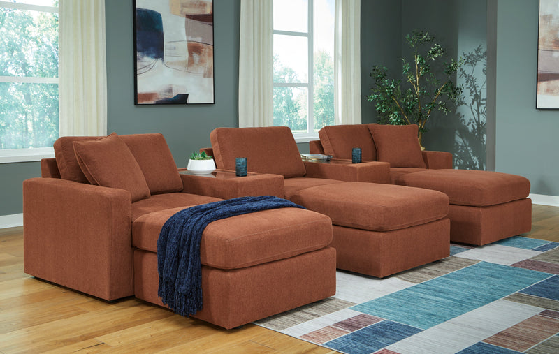 Modmax 5-Piece Sectional with Ottoman in Spice from Ashley - Luna Furniture