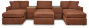 Modmax 5-Piece Sectional with Ottoman in Spice from Ashley - Luna Furniture