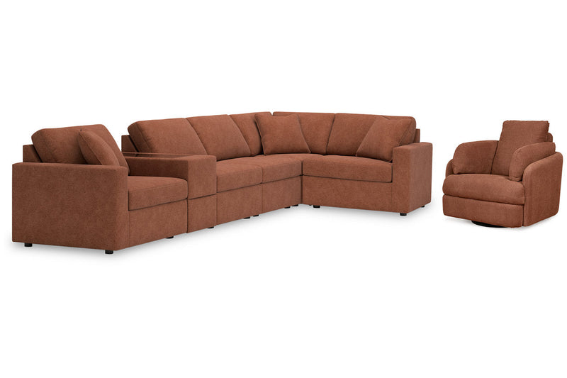 Modmax Spice 6-Piece Sectional and Swivel Glider Recliner from Ashley - Luna Furniture