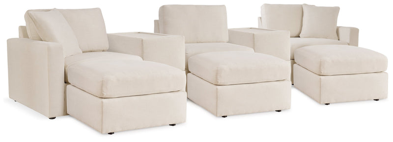 Modmax 5-Piece Sectional with Ottoman and 2 Consoles with Storage in Oyster from Ashley - Luna Furniture