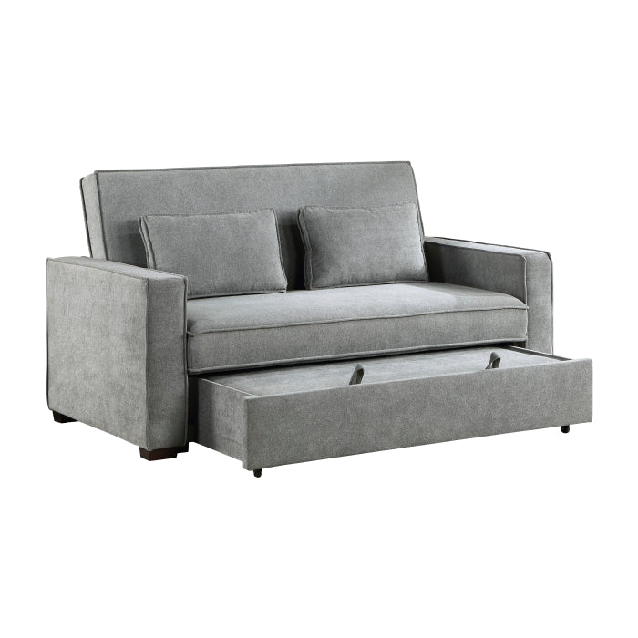 9238GY-3CL Convertible Studio Sofa with Pull-out Bed - 9238GY-3CL