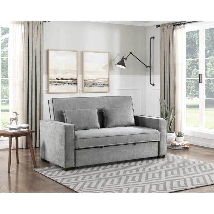 9238GY-3CL Convertible Studio Sofa with Pull-out Bed - 9238GY-3CL