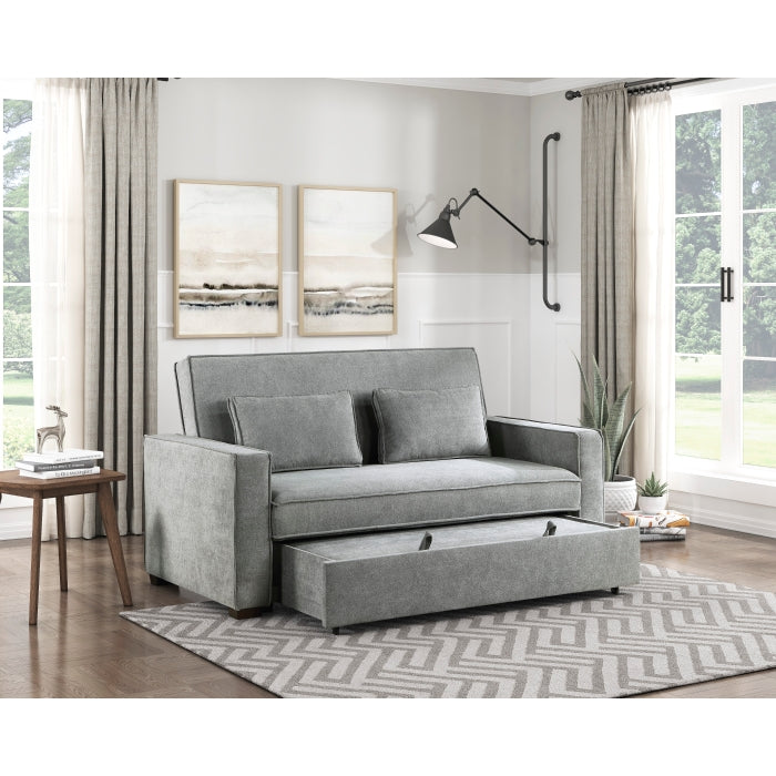 9238GY-3CL Convertible Studio Sofa with Pull-out Bed - 9238GY-3CL
