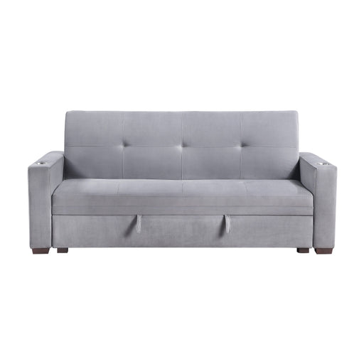 9258 Convertible Sofa Bed with Hidden Storage, Cup Holders and Charging Ports - 9258