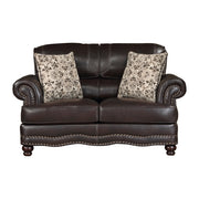 9268BRW*2 2pc Set: Sofa, Love - 9268BRW*2