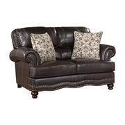 9268BRW*2 2pc Set: Sofa, Love - 9268BRW*2