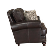 9268BRW*2 2pc Set: Sofa, Love - 9268BRW*2