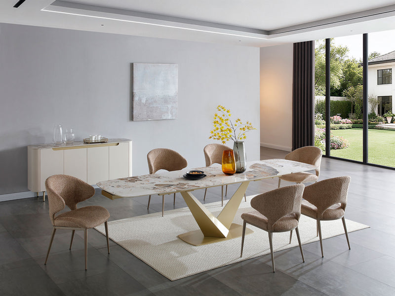 93 Dining Table With 1442 Chairs And 8010 Buffet Set Set - p14134