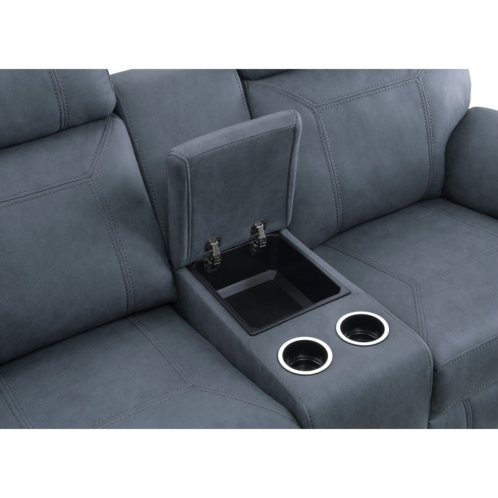 9301BUE*2 2pc Set: Sofa, Love - 9301BUE*2