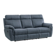 9301BUE-3 Double Reclining Sofa with Center Drop-Down Cup Holders - 9301BUE-3