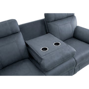 9301BUE-3 Double Reclining Sofa with Center Drop-Down Cup Holders - 9301BUE-3