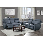 9301BUE-3 Double Reclining Sofa with Center Drop-Down Cup Holders - 9301BUE-3