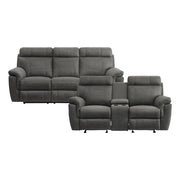9301GRY*2 2pc Set: Sofa, Love - 9301GRY*2