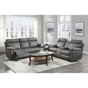9301GRY-2 Double Glider Reclining Love Seat with Center Console - 9301GRY-2