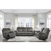 9301GRY-2 Double Glider Reclining Love Seat with Center Console - 9301GRY-2