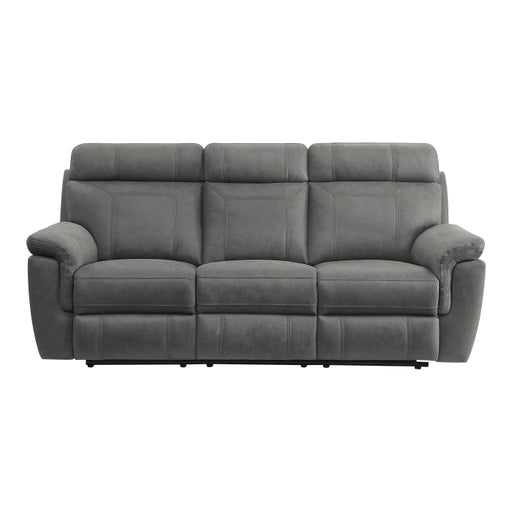 9301GRY-3 Double Reclining Sofa with Center Drop-Down Cup Holders - 9301GRY-3