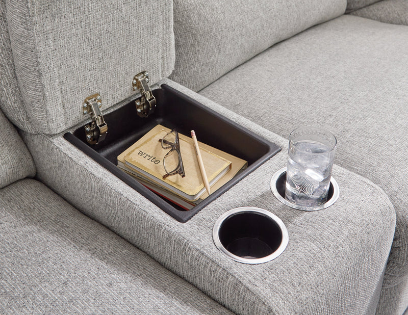 Acklen Place Pewter 6-Piece Power Reclining Sectional and Power Recliner from Ashley - Luna Furniture