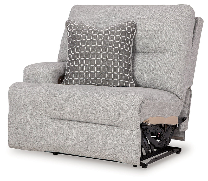 Acklen Place Pewter 6-Piece Power Reclining Sectional and Power Recliner from Ashley - Luna Furniture
