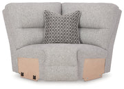 Acklen Place Pewter 6-Piece Power Reclining Sectional and Power Recliner from Ashley - Luna Furniture