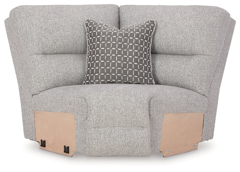 Acklen Place Pewter 6-Piece Power Reclining Sectional and Power Recliner from Ashley - Luna Furniture