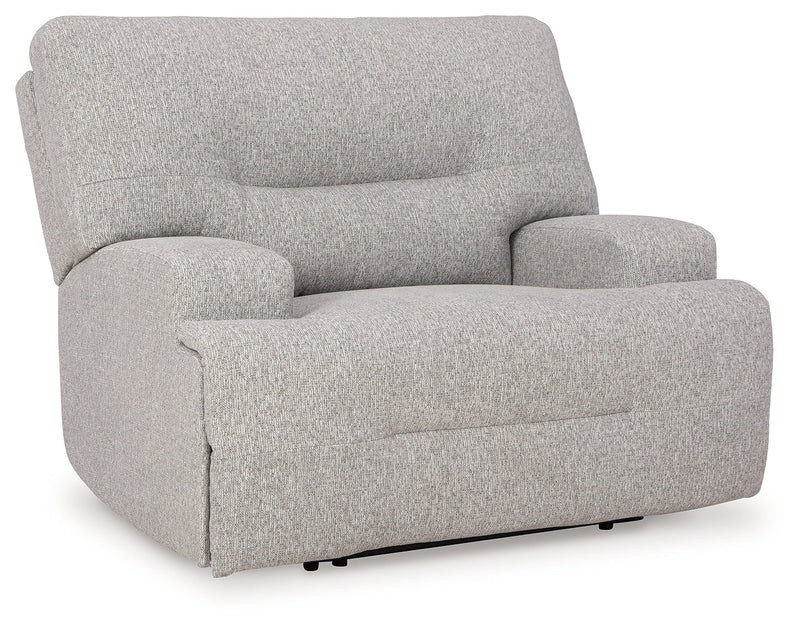 Acklen Place Pewter 6-Piece Power Reclining Sectional and Power Recliner from Ashley - Luna Furniture