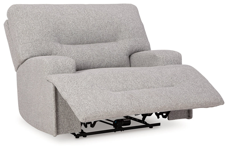 Acklen Place Pewter 6-Piece Power Reclining Sectional and Power Recliner from Ashley - Luna Furniture