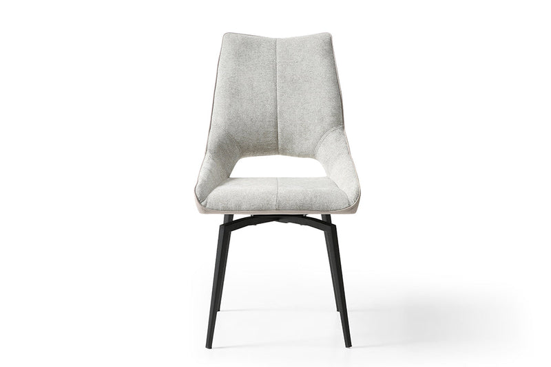 9368 Table Taupe with 1239 swivel beige chairs SET - p12874