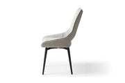9368 Table Taupe with 1239 swivel beige chairs SET - p12874