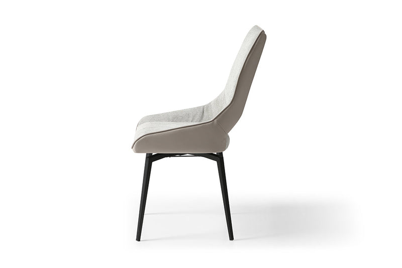 9368 Table Taupe with 1239 swivel beige chairs SET - p12874