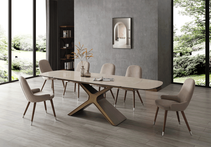 9368 Table Taupe with 1287 chairs SET - p12875