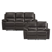 9368BRW*2 2pc Set: Sofa, Love - 9368BRW*2