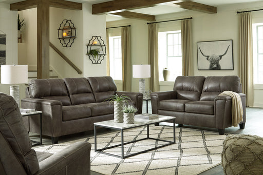 Navi Smoke Sofa, Loveseat and Recliner -  Ashley - Luna Furniture