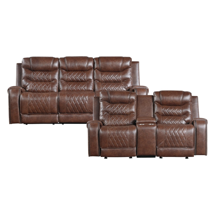 9405BR*2 2pc Set: Sofa, Love - 9405BR*2