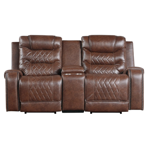 9405BR-2PW Power Double Reclining Love Seat with Center Console, Receptacles and USB Ports - 9405BR-2PW