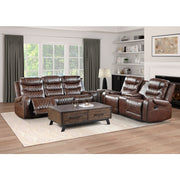 9405BR-3 Double Reclining Sofa with Center Drop-Down Cup Holders, Receptacles and USB Ports - 9405BR-3