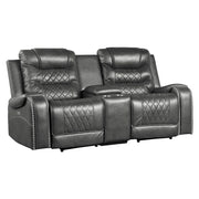 9405GY*2PW 2pc Set: Sofa, Love (Power) - 9405GY*2PW