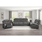 9405GY-3PW Power Double Reclining Sofa with Center Drop-Down Cup Holders, Receptacles and USB Ports - 9405GY-3PW