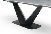 9436 Dining Table with 1218 swivel grey taupe chairs SET - p13300
