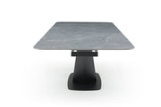 9436 Dining Table with 1218 swivel grey taupe chairs SET - p13300