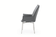 9437 Dining Table With 1218 Swivel Dark Grey Chair Set - Gate Furniture