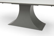 9437 Dining Table With 1218 Swivel Dark Grey Chair Set - Gate Furniture
