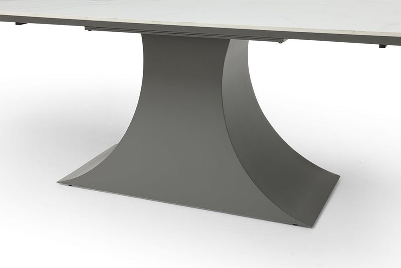 9437 Dining Table With 1218 Swivel Dark Grey Chair Set - Gate Furniture
