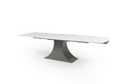 9437 Dining Table With 1218 Swivel Dark Grey Chair Set - Gate Furniture
