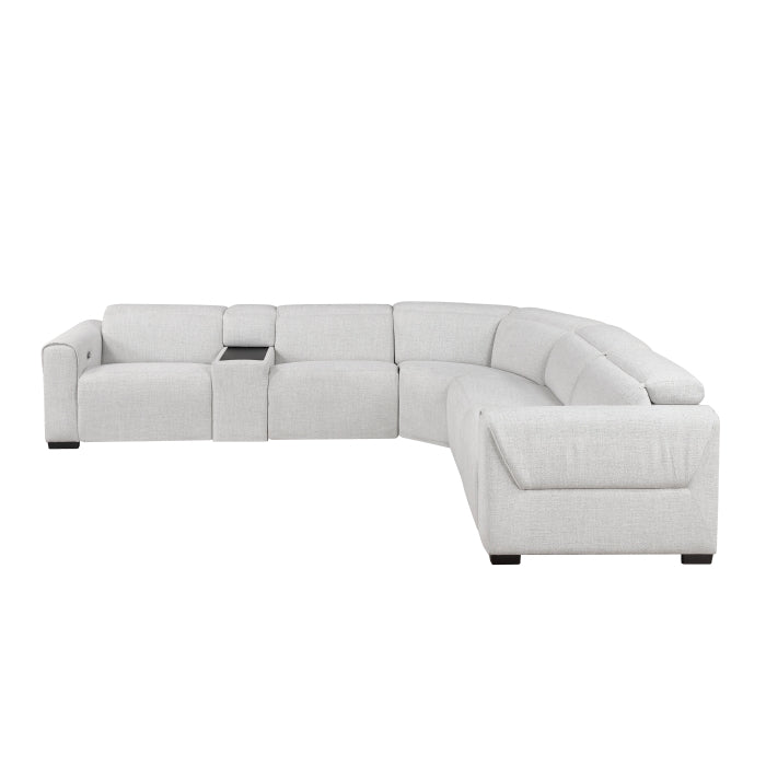 9455CLD*6LRRRPWH (6)6-Piece Modular Power Reclining Sectional with Power Headrests, Charging Ports - 9455CLD*6LRRRPWH