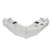 9455CLD*7LRRRPWH (7)7-Piece Modular Power Reclining Sectional with Power Headrests - 9455CLD*7LRRRPWH