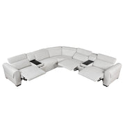 9455CLD*7LRRRPWH (7)7-Piece Modular Power Reclining Sectional with Power Headrests - 9455CLD*7LRRRPWH