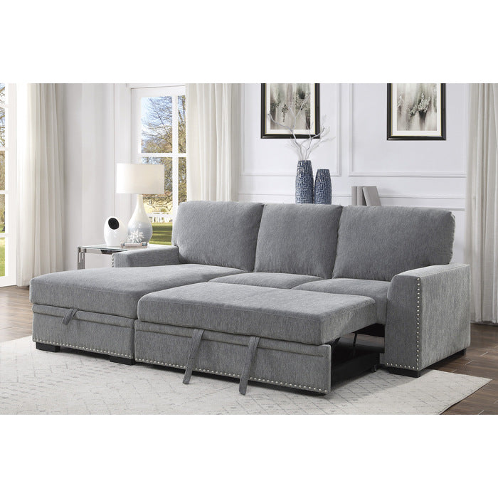 9468DG*2LC2R (2)2-Piece Sectional with Pull-out Bed and Left Chaise with Hidden Storage - 9468DG*2LC2R